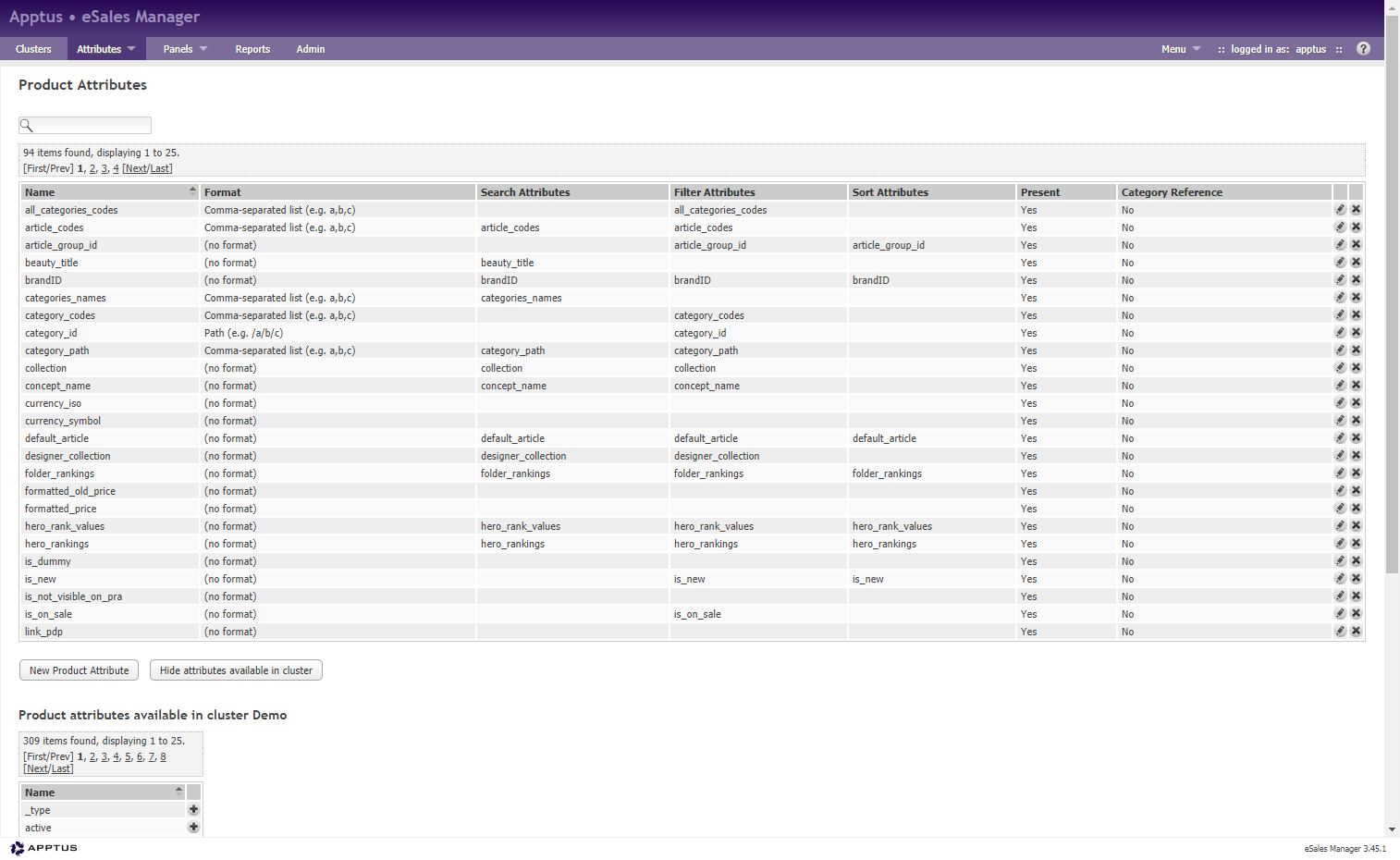 Voyado Elevate manager - Product attributes