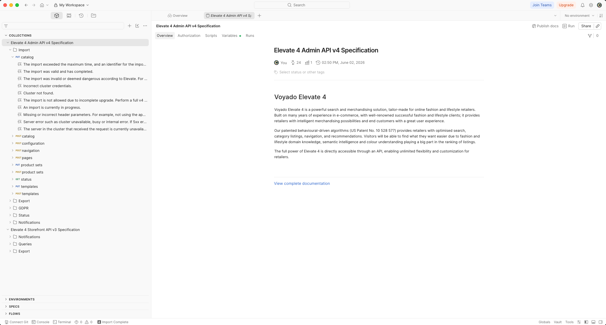 Postman tool with Voyado Elevate API