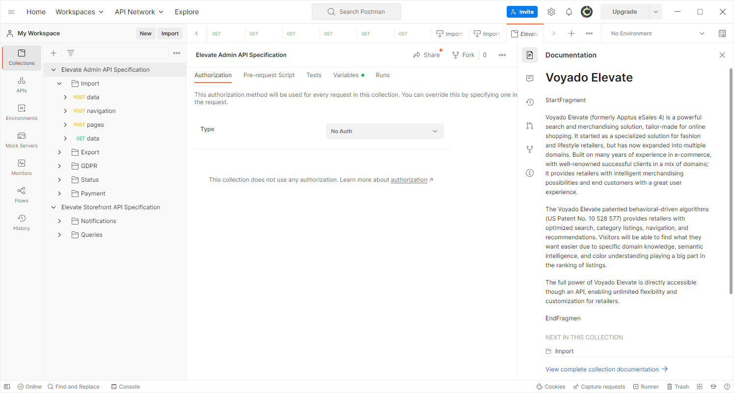 Postman tool with Voyado Elevate API